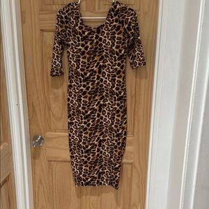Leopard Print Midi Dress